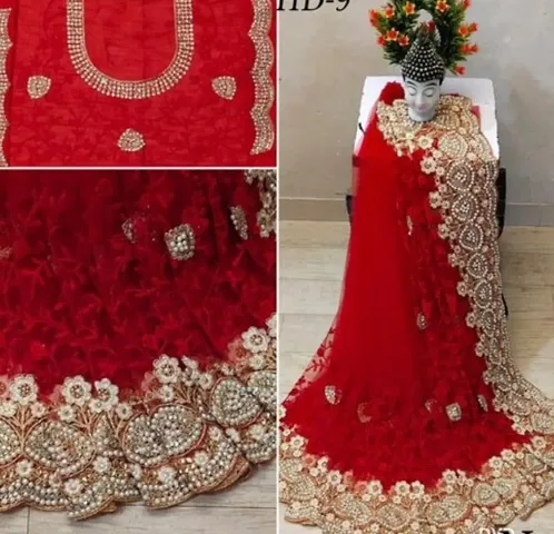 Net Embroidered Fashion Saree