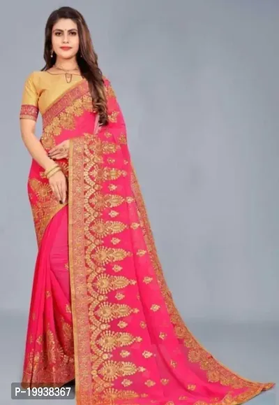 Embroidered Bollywood Saree with Blouse piece-thumb0