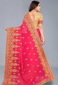 Embroidered Bollywood Saree with Blouse piece-thumb3