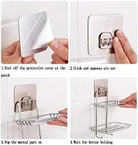 EVOFOX Wall Mount Self-Adhesive Waterproof Kitchen Bathroom Double-Layer Soap Dish Holder(Pack of 1)-thumb2