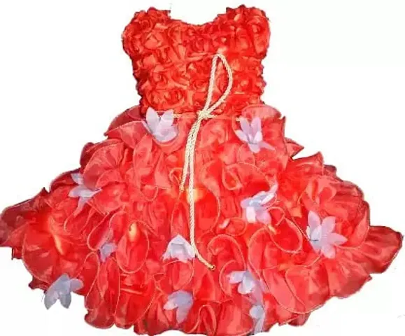 Partywear Flower Applique Net Dress