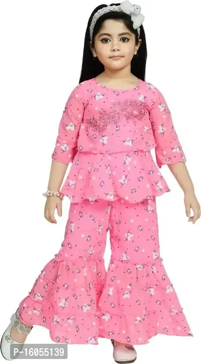 APNA COLLECTION Girls Party/Festive Top Pyjama Set-thumb0