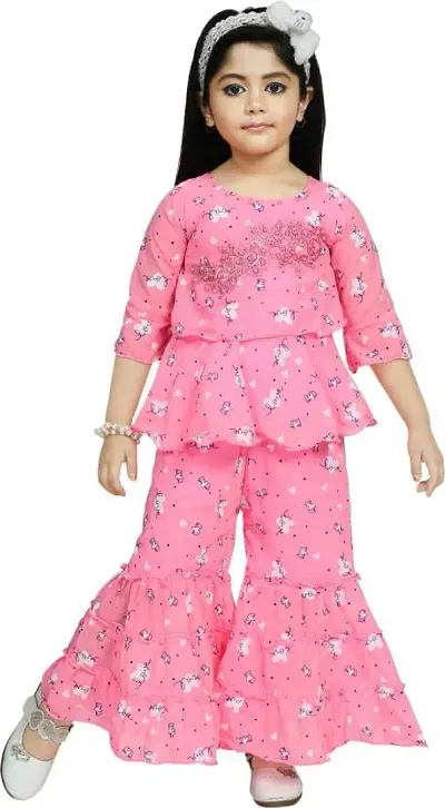 APNA COLLECTION Girls Party/Festive Top Pyjama Set