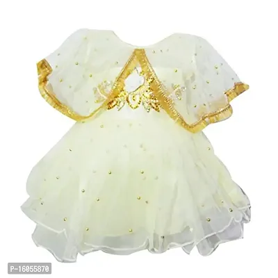 MSCREATION Baby Girl's Dress for New Born Kids (Cream, 6-12 Months)
