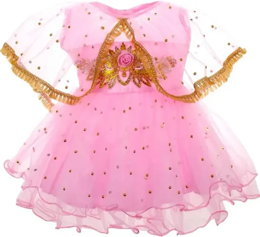 Adorable Net Party Wear Fit And Flare Dress For Girls