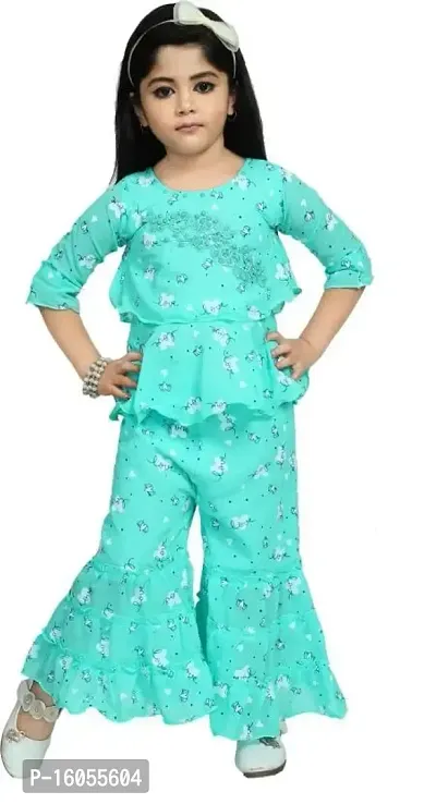 APNA COLLECTION Girls Party/Festive Top Pyjama Set-thumb0