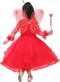 APNA COLLECTION Girls Kids Full Sleeve Pari Dress (7-8 Years, Red)-thumb3