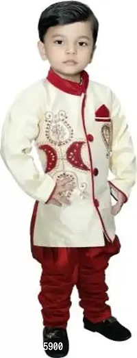 Stylish Beige Crepe  Sherwanis For Boys-thumb0