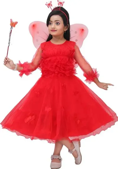 Embellished Net Pari Dress for Girls