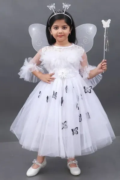 J.K MODEL DRESSES Girls Net Casual Maxi Dress (D21)