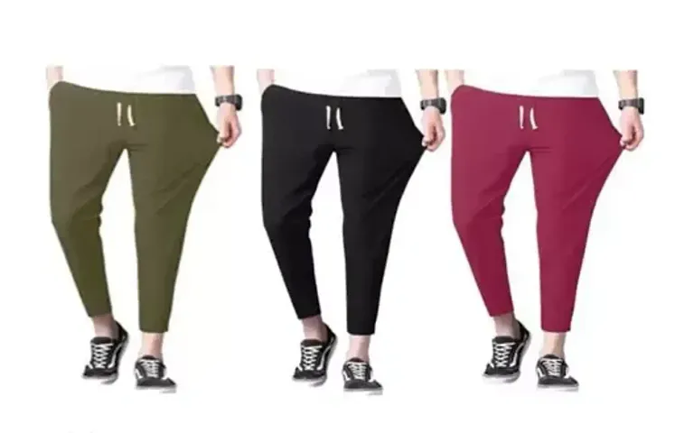 Hot Selling Polycotton Regular Track Pants For Men Pack of 3