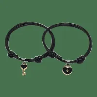 Elegant Black Alloy Bracelet For Women Pack Of 2-thumb1