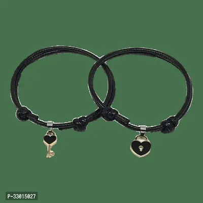 Elegant Black Alloy Bracelet For Women Pack Of 2-thumb2