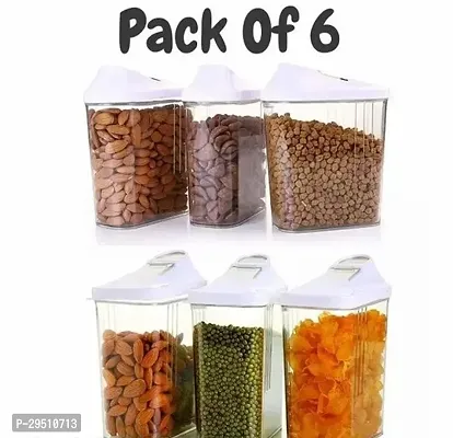 Plastic Transparent Storage Grocery Container Pack of 6-thumb0