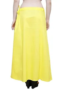 Vasudev Poplin Women's Cotton Best Plain Solid Regular Saree Petticoats Lemon Yellow Medium-thumb1