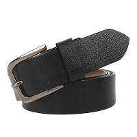 Stylish Men Casual Black Synthetic Belt-thumb1