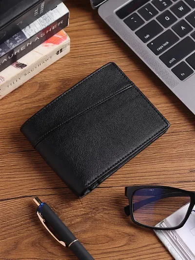 Stylish Faux Leather Textured Two Fold Wallet