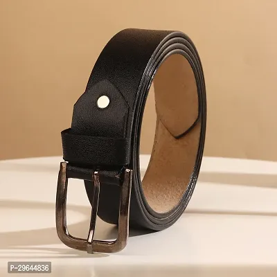 Stylish Men Casual Black Synthetic Belt-thumb0