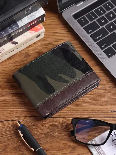 Stylish Faux Leather Textured Two Fold Wallet