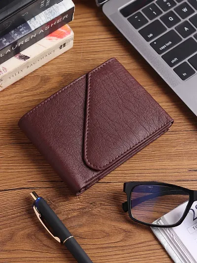 Stylish Faux Leather Textured Two Fold Wallet