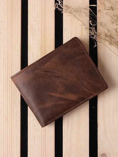 Stylish Faux Leather Textured Two Fold Wallet