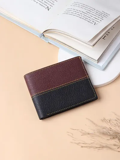 Stylish Faux Leather Textured Two Fold Wallet