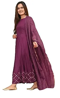 Rayon Solid A-Line Kurta with Dupatta-thumb1