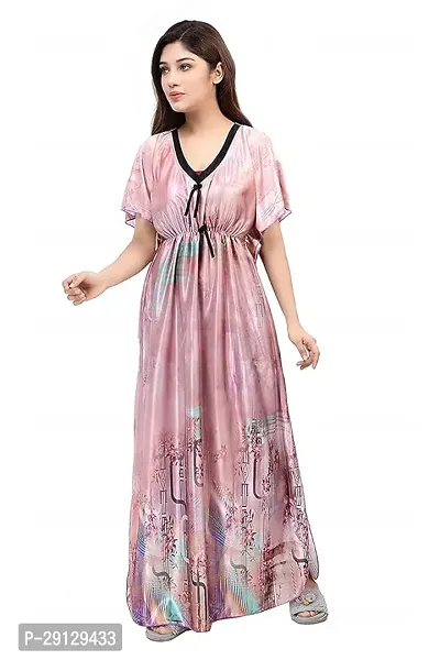 Comfortable Pink Cotton Nightdress For Women-thumb0