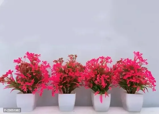 Decorative Artificial Pink Flowers Plants Pack Of-4 , Size - 20 Cm