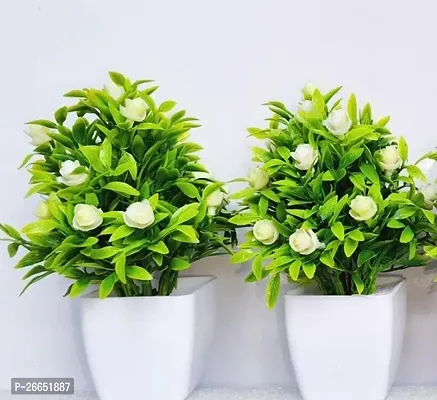 Decorative Artificial Plants With White Bottom, Size - 15 Cm Pack Of 2-thumb0