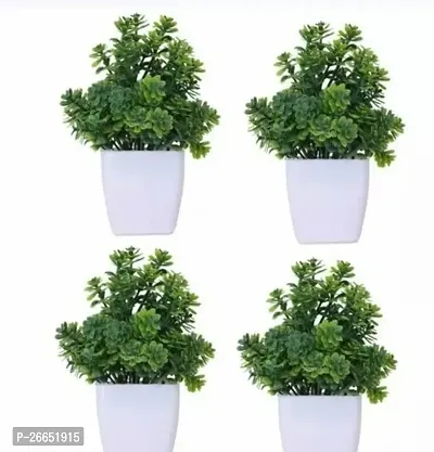 Decorative Artificial Green Fully Decorative Plants Pack Of 4 Size 15 Cm