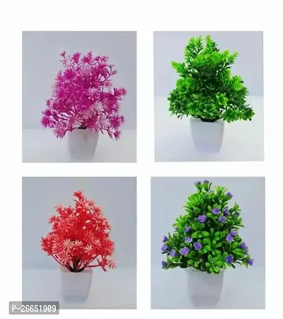 Decorative Artificial Attractive Naturally Green Leaves Design Plants Pack Of -4 , Size - 20 Cm