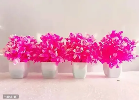 Pink Decorative Artificial Decor Plants Pack Of 4 ,Size - 20 Cm