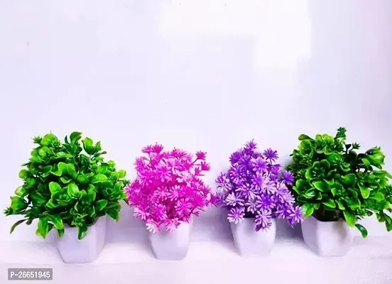 Decorative Artificial Colourfull Plants Pack Of 4 Size ,- 15 Cm