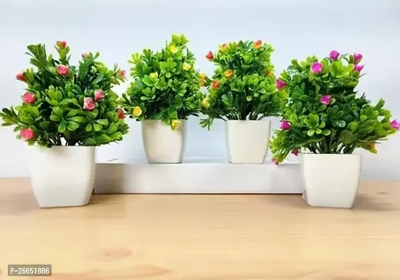 Decorative Artificial Bonsai Flower Plants Pack Of 4 , Size - 15 Cm