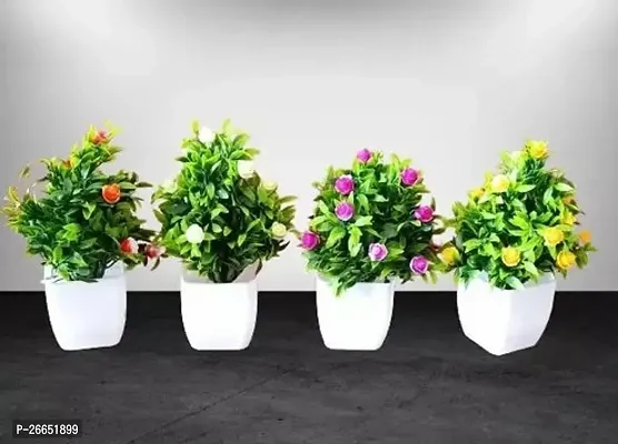 Ak Decorative Artificial Smoli Bottom Decorative Flowers Plants Pack Of -4 , Size - 15 Cm