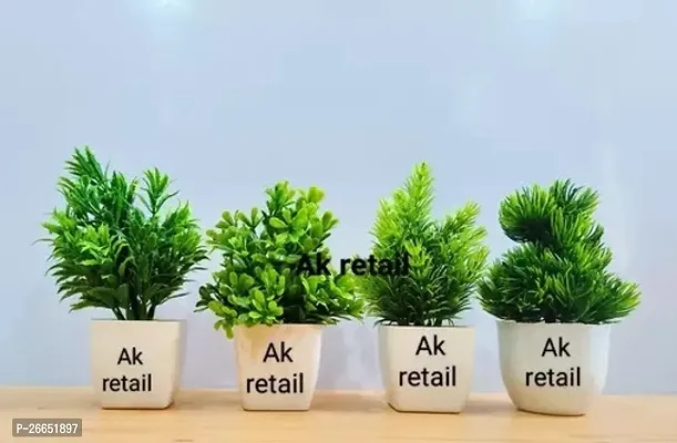 Decorative Artificial Natural Beauty Green Grass Plants Pack Of 4 Size 15 Cm