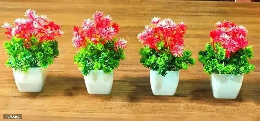 Decorative Artificial Mixing Colours Full Plant Pack Of 4 , Size - 15 Cm