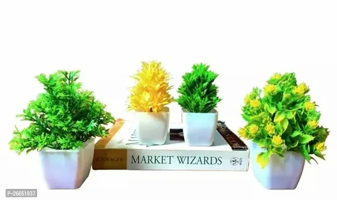 Trending Colours Decoration Plant Pack Of -4 , Size - 15 Cm-thumb0