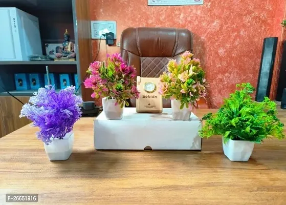 Decorative Artificial Plant, Flower Pack Of -4 , Size - 15 Cm