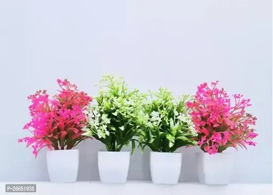 Decorative Artificial Natural Home Gardening Ofc Decor Decorative Artificial Flowers Plants Pack Of -4 Size - 20 Cm