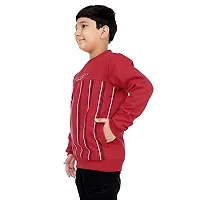 Dunamis Presents Kids Sweat Shirts | Vertical Striped | Stylish and Comfortable | 100% Cotton | Red | 9-10 Years-thumb1