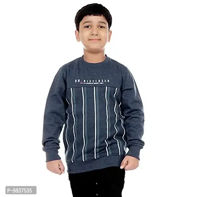 Dunamis Presents Kids Sweat Shirts | Vertical Striped | Stylish and Comfortable | 100% Cotton | Denim | 11-12 Years