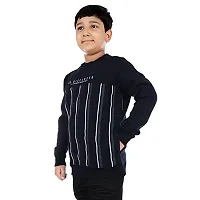 Dunamis Presents Kids Sweat Shirts | Vertical Striped | Stylish and Comfortable | 100% Cotton | Navy | 13-14 Years-thumb1