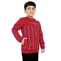 Dunamis Presents Kids Sweat Shirts | Vertical Striped | Stylish and Comfortable | 100% Cotton | Red | 9-10 Years-thumb2