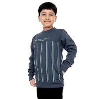 Dunamis Presents Kids Sweat Shirts | Vertical Striped | Stylish and Comfortable | 100% Cotton | Denim | 11-12 Years-thumb1