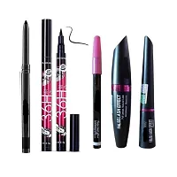 Women's  Girl's TYA 5024 Multicolour Makeup Kit and 7 Black Makeup Brushes, 36H, 3in1 Eyeliner, Mascara, Eyebrow Pencil, Kajal,1 Curler with 1 Hair Straightener - (Pack of 15)-thumb3