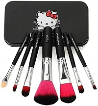 Women's  Girl's TYA 6155 Multicolor Makeup Kit with 7 Black Makeup Brush Set, 1 Mini Hair Straightener, 36H Eyeliner, 1 Kajal,1 Pink Puff - (Pack of 12)-thumb2