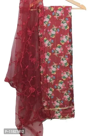 Beautiful Art Silk Unstitched Dress Material For Women