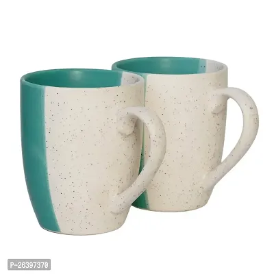 Useful Matte Grooved Ceramic Microwave Safe Coffee Mug- Pack Of 2